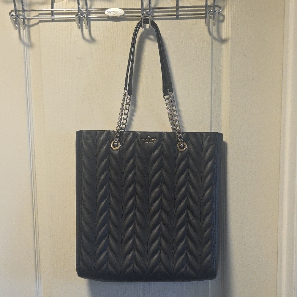Kate Spade Black Quilted Tote Bag